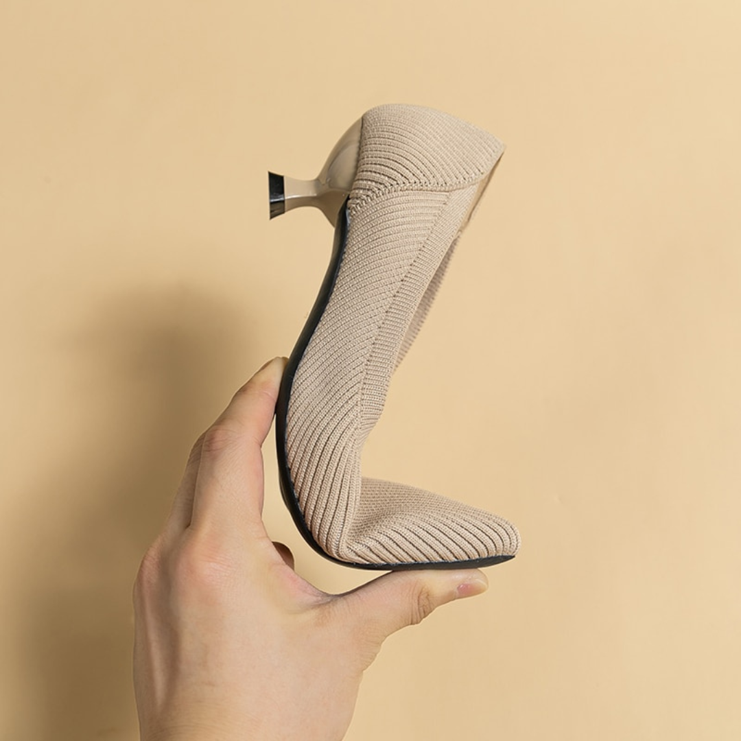 Caroline | Comfy Heeled Knitted Shoes