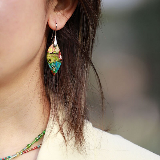 Adara | Ethereal StoneLeaf Drops Earrings