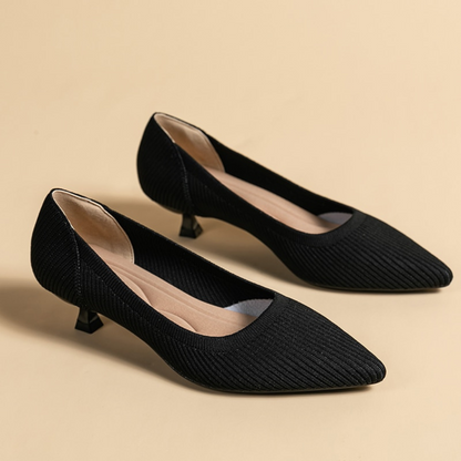 Caroline | Comfy Heeled Knitted Shoes