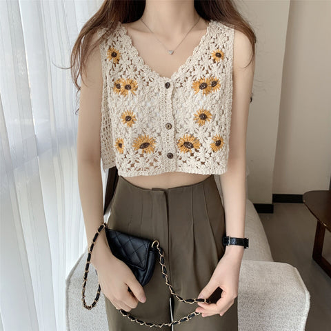 Annika | Handmade Knitted Sunflower Camis