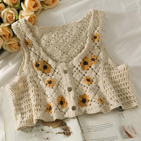 Annika | Handmade Knitted Sunflower Camis