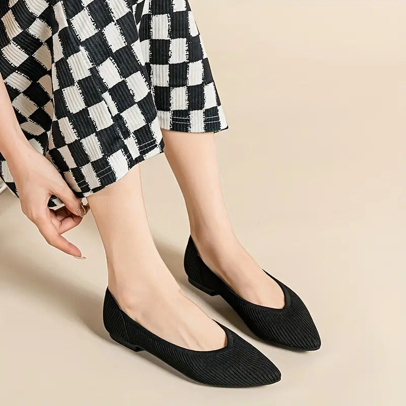 BreezeBend Rib-Knit Flat Shoes