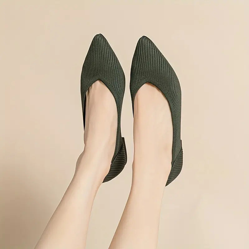 BreezeBend Rib-Knit Flat Shoes