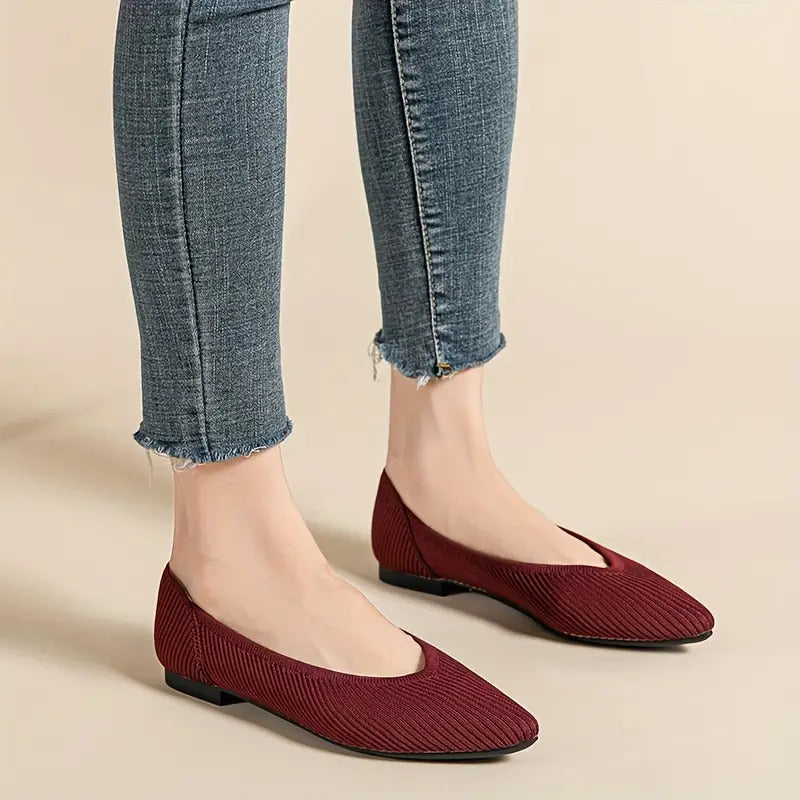 BreezeBend Rib-Knit Flat Shoes